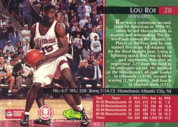 1995 Classic Rookies - Printer's Proofs #28 Lou Roe Back