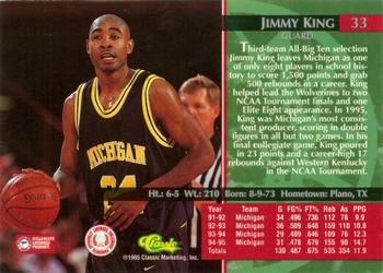 1995 Classic Rookies - Printer's Proofs #33 Jimmy King Back
