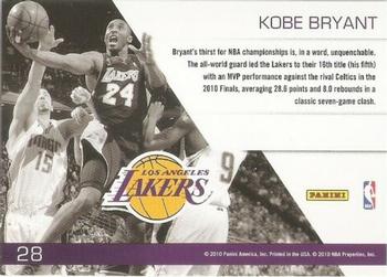 2010-11 Panini Prestige - Franchise Favorites #28 Kobe Bryant Back