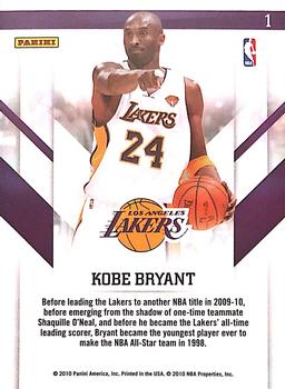 2010-11 Panini Prestige - True Colors #1 Kobe Bryant Back