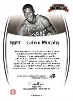 2007-08 Press Pass Legends - Saturday Signatures #NNO Calvin Murphy Back