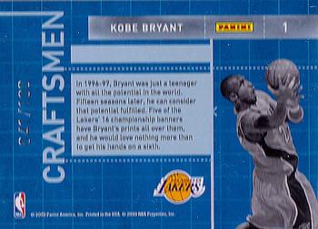 2010-11 Donruss - Craftsmen Press Proofs #1 Kobe Bryant Back