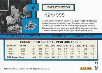 2010-11 Donruss - Magicians #8 John Stockton Back