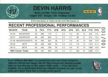 2010-11 Donruss - Press Proof #12 Devin Harris Back