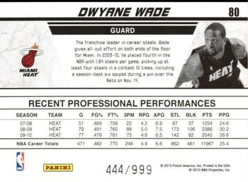 2010-11 Donruss - Production Line #80 Dwyane Wade Back