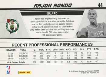 2010-11 Donruss - Production Line Rack Packs #44 Rajon Rondo Back