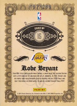 2010-11 Panini Gold Standard - 24-Karat Kobe #15 Kobe Bryant Back