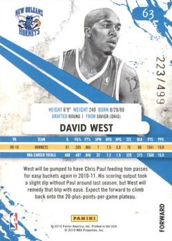 2010-11 Panini Rookies & Stars - Gold #63 David West Back