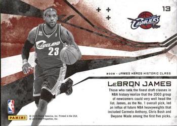 2010-11 Panini Rookies & Stars - Moments in Time #13 LeBron James Back