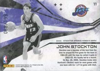 2010-11 Panini Rookies & Stars - Moments in Time Holofoil #11 John Stockton Back