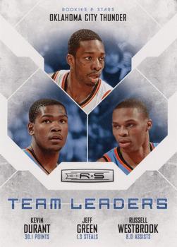 2010-11 Panini Rookies & Stars - Team Leaders #21 Kevin Durant / Jeff Green / Russell Westbrook Front