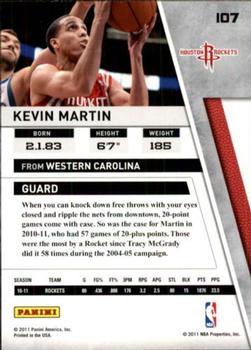 2010-11 Panini Season Update - Silver #107 Kevin Martin Back