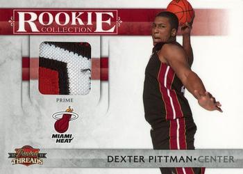 2010-11 Panini Threads - Rookie Collection Materials Prime #29 Dexter Pittman Front