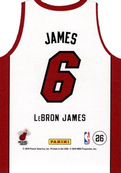 2010-11 Panini Threads - Team Threads Home #26 LeBron James Back