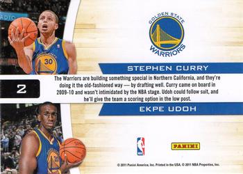 2010-11 Playoff Contenders Patches - Starting Blocks #2 Stephen Curry / Ekpe Udoh Back