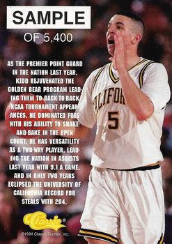 1994 Classic Draft #NNO Jason Kidd Back