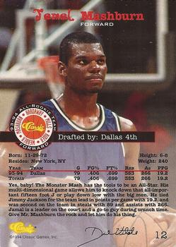 1994 Classic Draft #12 Jamal Mashburn Back