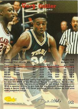 1994 Classic Draft #92 Gary Collier Back