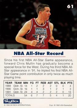 1992 SkyBox USA #61 Chris Mullin Back