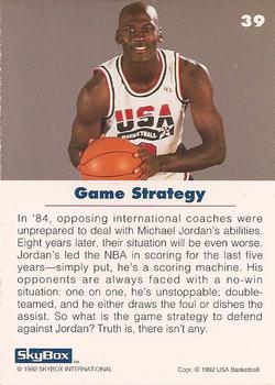 1992 SkyBox USA #39 Michael Jordan Back