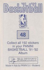 1991-92 Panini Stickers #48 Rodney McCray Back
