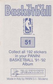 1991-92 Panini Stickers #51 Orlando Woolridge Back