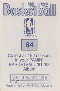 1991-92 Panini Stickers #84 Thurl Bailey Back