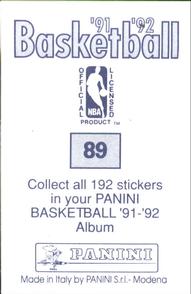 1991-92 Panini Stickers #89 NBA All-Star Weekend Logo Back