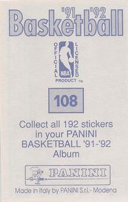 1991-92 Panini Stickers #108 Johnny Newman Back