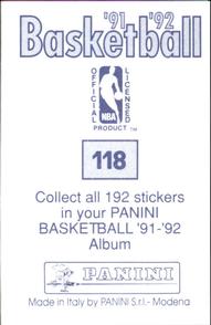 1991-92 Panini Stickers #118 B.J. Armstrong Back