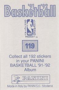 1991-92 Panini Stickers #119 Brad Daugherty Back
