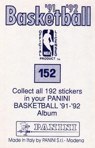 1991-92 Panini Stickers #152 Grant Long Back