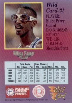 1991-92 Wild Card #21 Elliot Perry Back