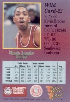 1991-92 Wild Card #22 Kevin Brooks Back