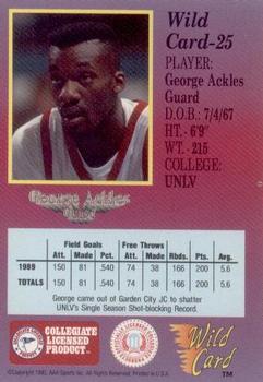 1991-92 Wild Card #25 George Ackles Back