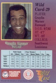 1991-92 Wild Card #29 Graylin Warner Back