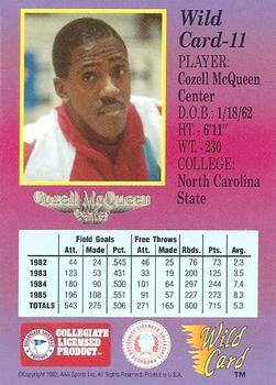 1991-92 Wild Card #11 Cozell McQueen Back