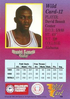 1991-92 Wild Card #12 David Benoit Back