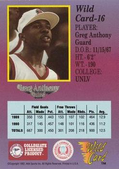 1991-92 Wild Card #16 Greg Anthony Back