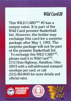1991-92 Wild Card #26 Surprise Card #5 Back