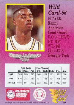 1991-92 Wild Card #96 Kenny Anderson Back
