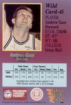 1991-92 Wild Card #45 Andrew Gaze Back