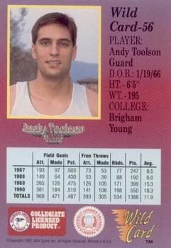 1991-92 Wild Card #56 Andy Toolson Back