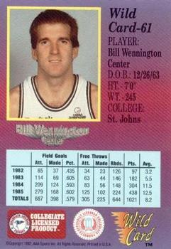 1991-92 Wild Card #61 Bill Wennington Back