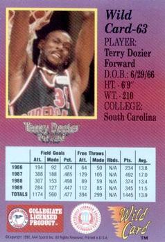 1991-92 Wild Card #63 Terry Dozier Back