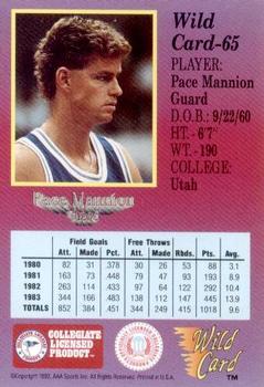 1991-92 Wild Card #65 Pace Mannion Back
