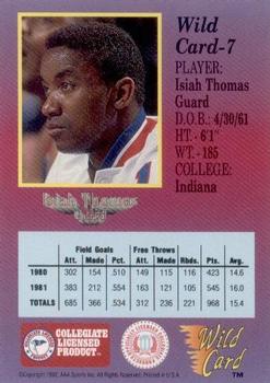 1991-92 Wild Card #7 Isiah Thomas Back