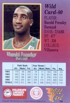 1991-92 Wild Card #80 Harold Pressley Back