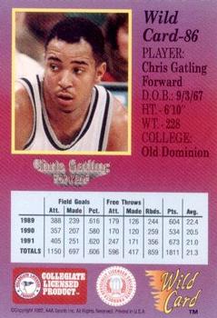 1991-92 Wild Card #86 Chris Gatling Back