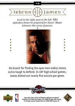 2003 Upper Deck LeBron James Box Set #16 LeBron James Back